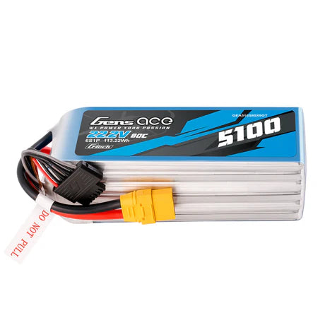 Gens ACE G-tech 6S 5100mah 80C with XT90 connector (781gr)
