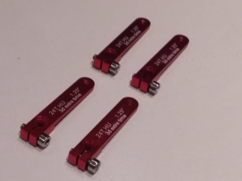 Set of 4 pcs  1,25" aluminium servo arm 24T for Hitec (Red color)