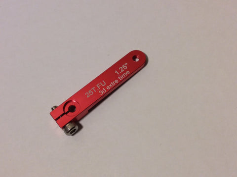 1,25" aluminium servo arm 25T for Futuba / Savox / KST (Red color)