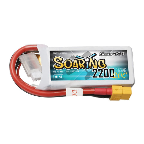 Gens ACE Soaring 2S 2200Mah 7.4V 20C 2S1P lipo battery pack with XT60 plug